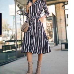 NWOT Black Pine | Striped Midi Dress